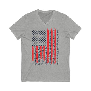 Buy athletic-heather Men&#39;s Patriotic and comfortable Short Sleeve V-Neck Tee