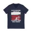 I Stand For The Flag And Kneel For The Cross - Unisex Short Sleeve V-Neck Tee - Patriotism and Faith in Every Stitch