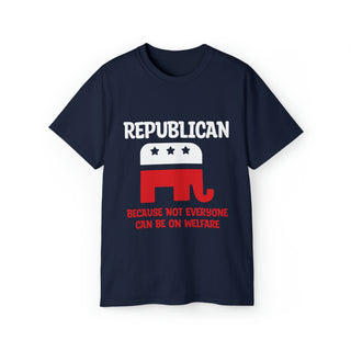 Buy navy Republican Pride with Our Unisex Tee - Because Not Everyone Can Be On Welfare