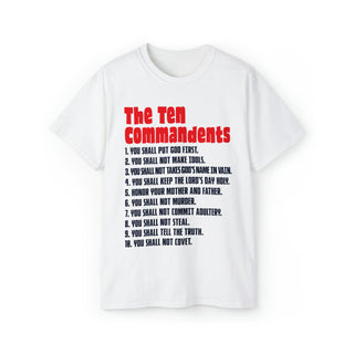 Buy white Unisex The Ten Commandments Ultra Cotton Tee - Embrace Moral Guidance with Style