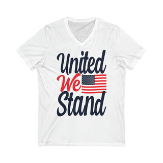 Buy white United We Stand Unisex Jersey Short Sleeve V-Neck Tee