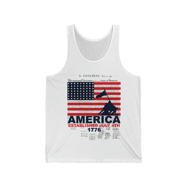 Celebrate Independence with Our Unisex America Established July 4th 1776 Jersey Tank
