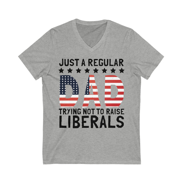 Unisex Just A Regular Mom Trying Not To Raise Liberals - Short Sleeve V-Neck Tee