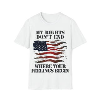 Buy white My Rights Don&#39;t End Where Your Feelings Begin - Unisex Softstyle T-Shirt