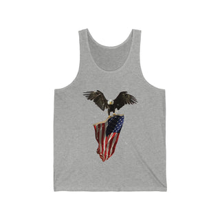 Buy athletic-heather Patriotic Eagle with American Flag Unisex Tank Top