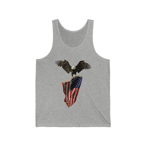 Patriotic Eagle with American Flag Unisex Tank Top
