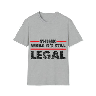 Buy sport-grey Unisex Cotton T-Shirt | Think While It&#39;s Still Legal