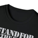 I Stand For The Flag, I Kneel For The Cross - Unisex Softstyle T-Shirt -Express Your Patriotism and Faith in Comfort