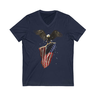 Buy navy Bald Eagle Carrying American Flag T-Shirt - Grey