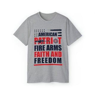 Buy sport-grey Unisex American Patriot Fire Arms Faith And Freedom Ultra Cotton Tee