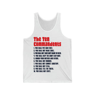 Buy white Unisex The Ten Commandments Jersey Tank Top