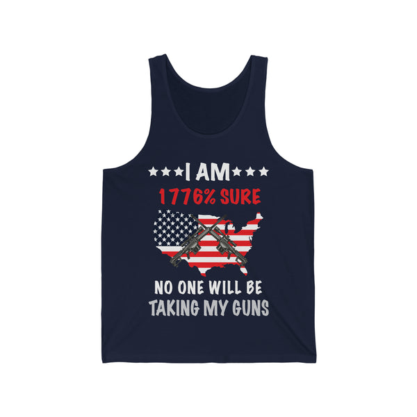 Unisex "I Am 1776% Sure No One Will Be Taking My Guns" Jersey Tank - Boldly Express Your Second Amendment Support