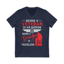 Unisex Short Sleeve  Stylish V-Neck Tee for Honoring Veterans and Embracing Family