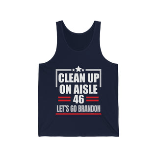 Buy navy Clean Up On Aisle 46 - Unisex Jersey Tank - Comfort and Style Combined