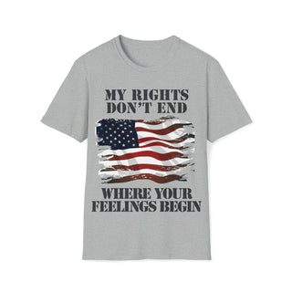 Buy sport-grey Unisex Softstyle My Rights Don&#39;t End Where Your Feelings Begin Tee