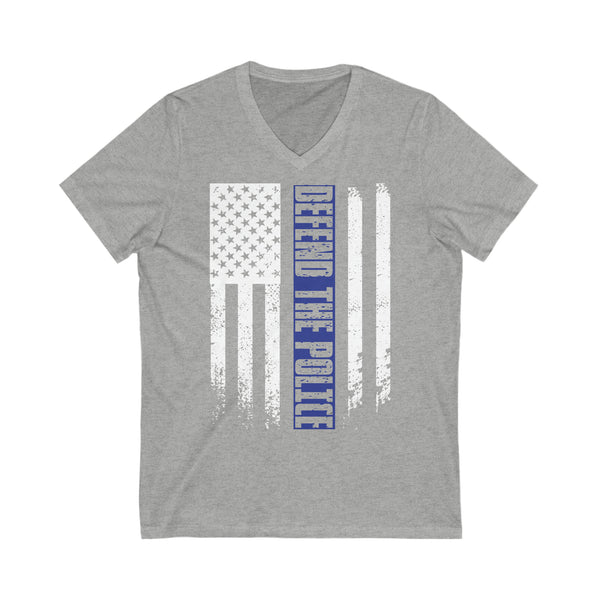 Unisex Defend The Police Jersey Short Sleeve V-Neck Tee -Comfort and Style Converge