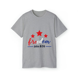 Buy sport-grey Freedom John 8:36 - Unisex Faith-Inspired Style With Ultra Cotton Tee