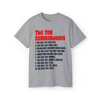 Buy sport-grey Unisex The Ten Commandments Ultra Cotton Tee - Embrace Moral Guidance with Style