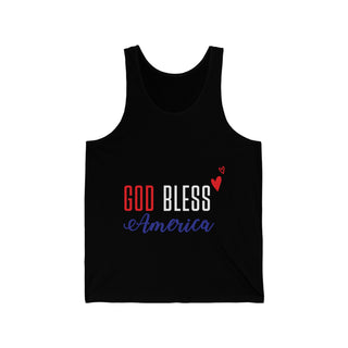 Buy black God Bless America patriotic Jersey Tank