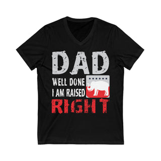Buy black Dad Well Done I AM Raised Right Short Sleeve V-Neck Tee