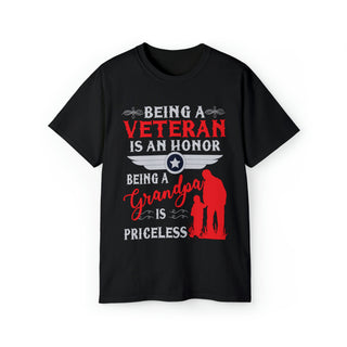 Buy black Unisex Comfortable Ultra Cotton Tee for Honoring Veterans and Embracing Grandparenthood