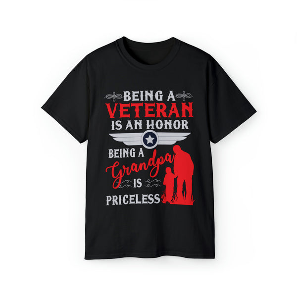Unisex Comfortable Ultra Cotton Tee for Honoring Veterans and Embracing Grandparenthood