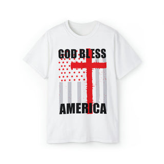Buy white Unisex God Bless America Ultra Cotton Tee - Wear Your Patriotism Proudly