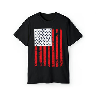 Buy black American Flag Unisex ultra cotton tee with flag design