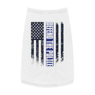 Buy white Defend The Police Dog Printed Tank Top T-Shirt