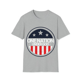 Buy sport-grey One Nation Under God: Softstyle T-Shirt