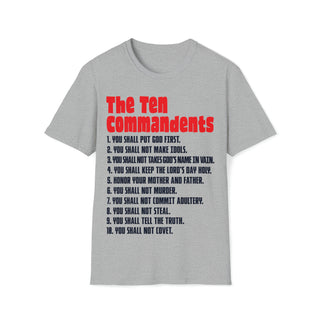 Buy sport-grey Unisex Top Ten Commandments Softstyle T-Shirt - Embrace Moral Wisdom with Comfort and Style