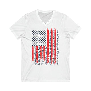 Buy white Men&#39;s Patriotic and comfortable Short Sleeve V-Neck Tee