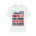 Unisex American Patriot Fire Arms Faith And Freedom Softstyle T-Shirt