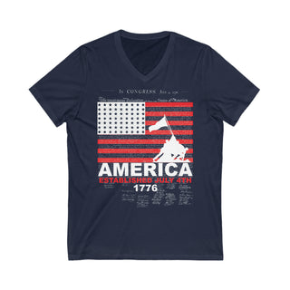Buy navy Unisex America Established July 4th 1776 Tee - USA-themed Clothing