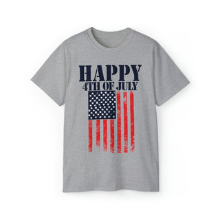 Buy sport-grey American Flag Unisex ultra cotton tee with flag design