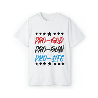 Buy white Declare Your Values with Pro God Pro Gun Pro Life - Unisex Ultra Cotton Tee