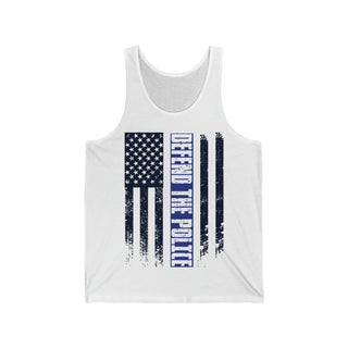 Buy white Unisex Defend The Police - Comfortable and Stylish Jersey Tank with a Statement