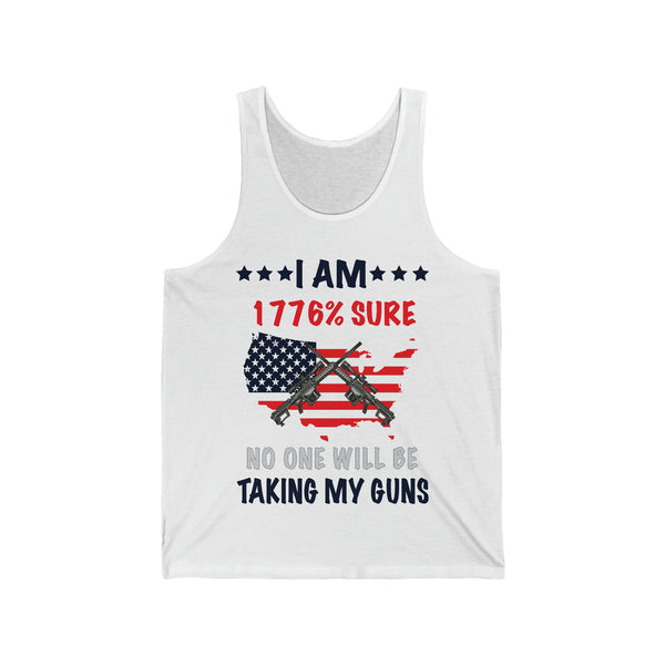 Unisex "I Am 1776% Sure No One Will Be Taking My Guns" Jersey Tank - Boldly Express Your Second Amendment Support