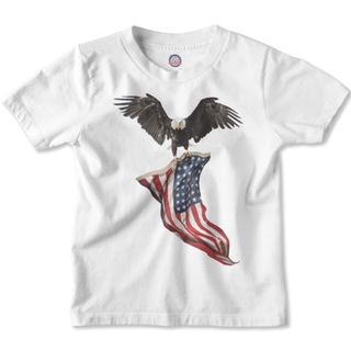 Buy white Patriotic American Flag Carrying Eagle Unisex T-shirt