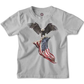 Buy grey Patriotic American Flag Carrying Eagle T Shirts for Men Women Treen Tees