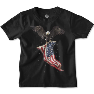 Buy black Patriotic American Flag Carrying Eagle Unisex T-shirt