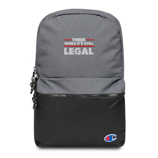 Buy heather-grey-black Think While It&#39;s Still Legal Backpack - Embrace Free Thought and Knowledge