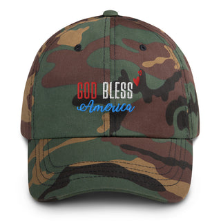 Buy green-camo Classic Cap - God Bless America Embroidered Hat