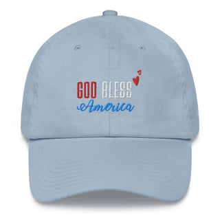 Buy light-blue Classic Cap - God Bless America Embroidered Hat