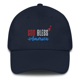 Buy navy Classic Cap - God Bless America Embroidered Hat