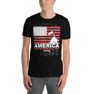 Buy black America Established July 4th 1776 Short-Sleeve Unisex T-Shirt