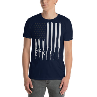 Buy navy American Stars and Guns Short-Sleeve Unisex T-Shirt