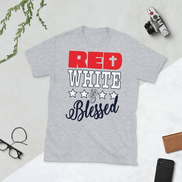 Red, White & Blessed Short-Sleeve Unisex T-Shirt