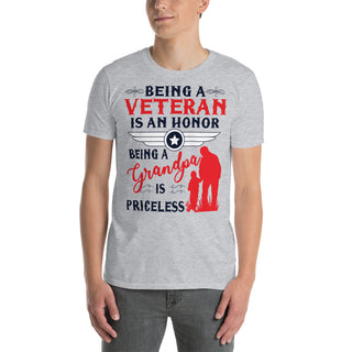 Buy sport-grey Being a Veteran is an Honor, Being a Grandpa is Priceless Short-Sleeve Unisex T-Shirt