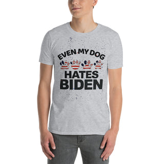 Buy sport-grey Even My Dog Hates Biden Short-Sleeve Unisex T-Shirt